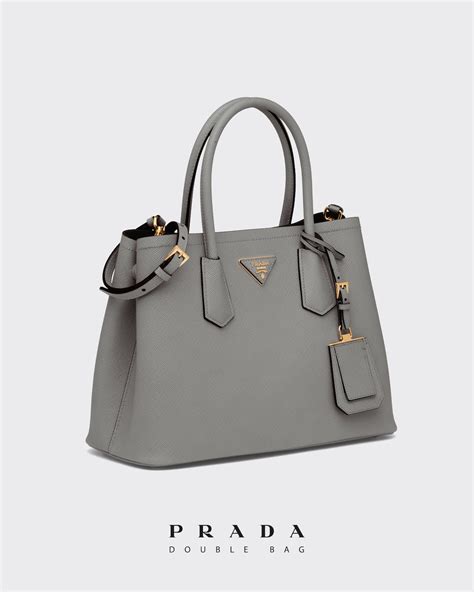 prada paradigme bag small|Slate/black Small Saffiano Leather Double Prada Bag .